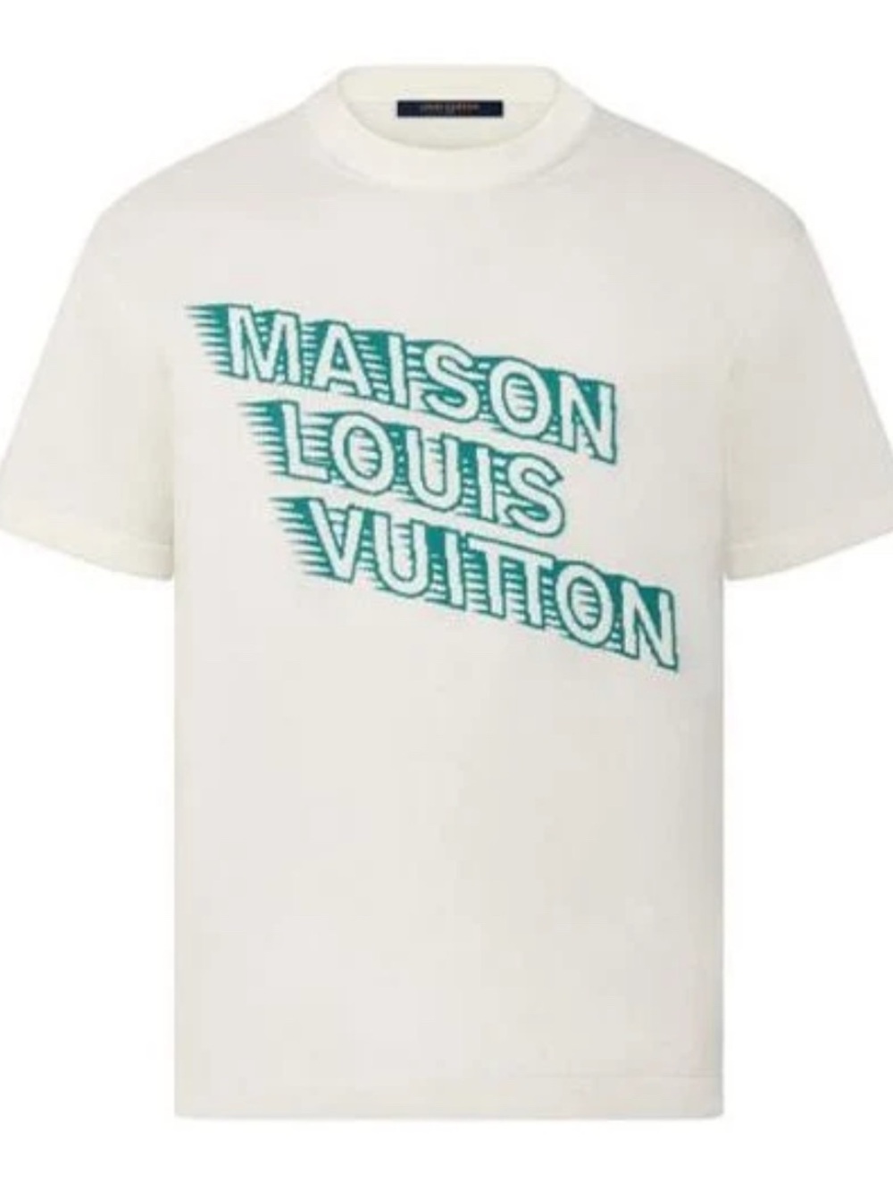 Louis Vuitton FW21 Maison Logo Tee 1A99ZS White Green L